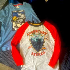 For the dinosaur lover! Size small Boys 2 long sleeve tees and black pullover